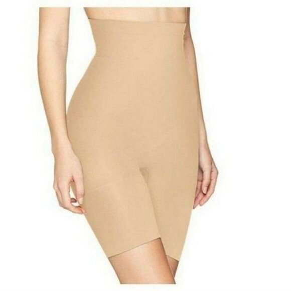 Shapewear Spanx Womens Higher Power Shaper Shorts Double Gusset Size E Tan Nude - Picture 9 of 10